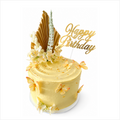 Lemon sponge cake, covered with zesty lemon buttercream, with floral decorations and edible butterflies. Perfect for team celebrations, corporate and hospitality gifting