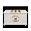 Wedding dessert station for guests to create their own indulgent cake creation. Delicious chocolate and vanilla sponge cake base, with selection of toppings, buttercreams and dessert sauces.